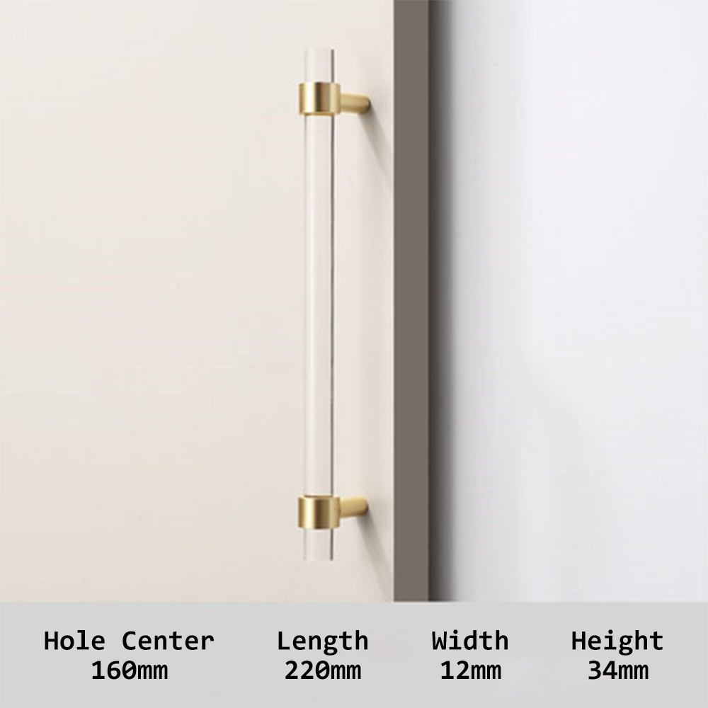 Clear Acrylic Cabinet Pulls Crystal Drawer Knob Pull Dresser Handles -Homdiy