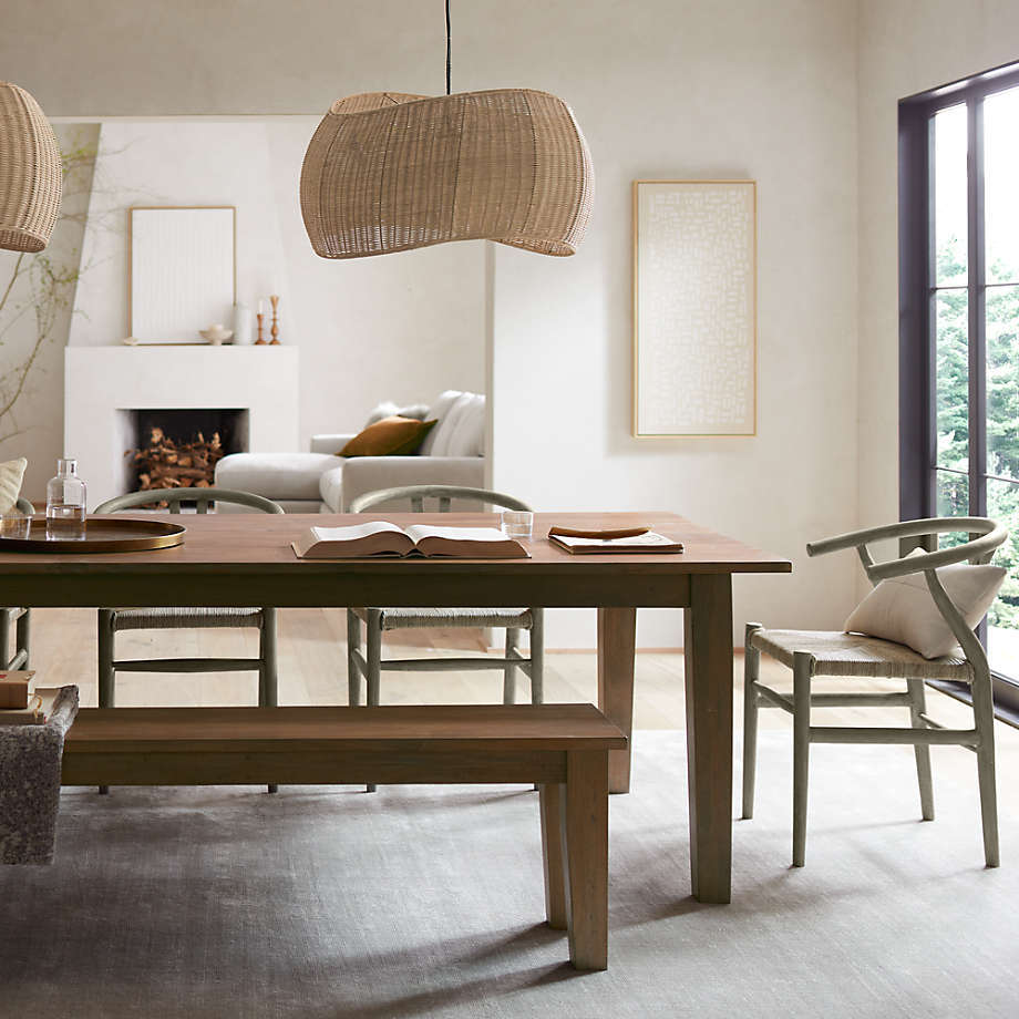 Natural Rattan Pendant Lampshade Wicker Hanging Light -Homdiy