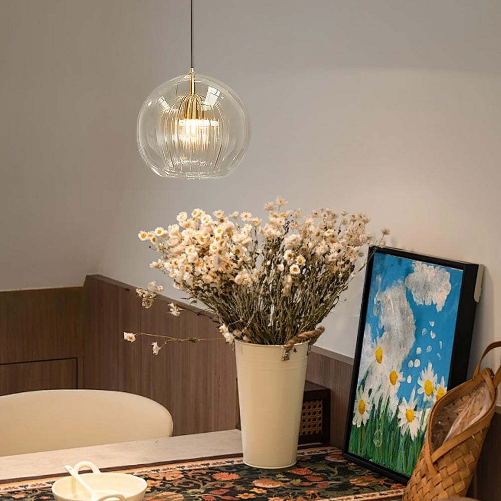 Nordic Modern Glass Spherical Bedroom Pendant Lights