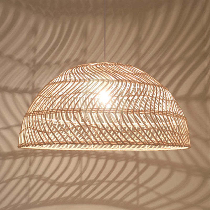 Handmade Rattan Woven Pendant Lamp Shade -Homdiy