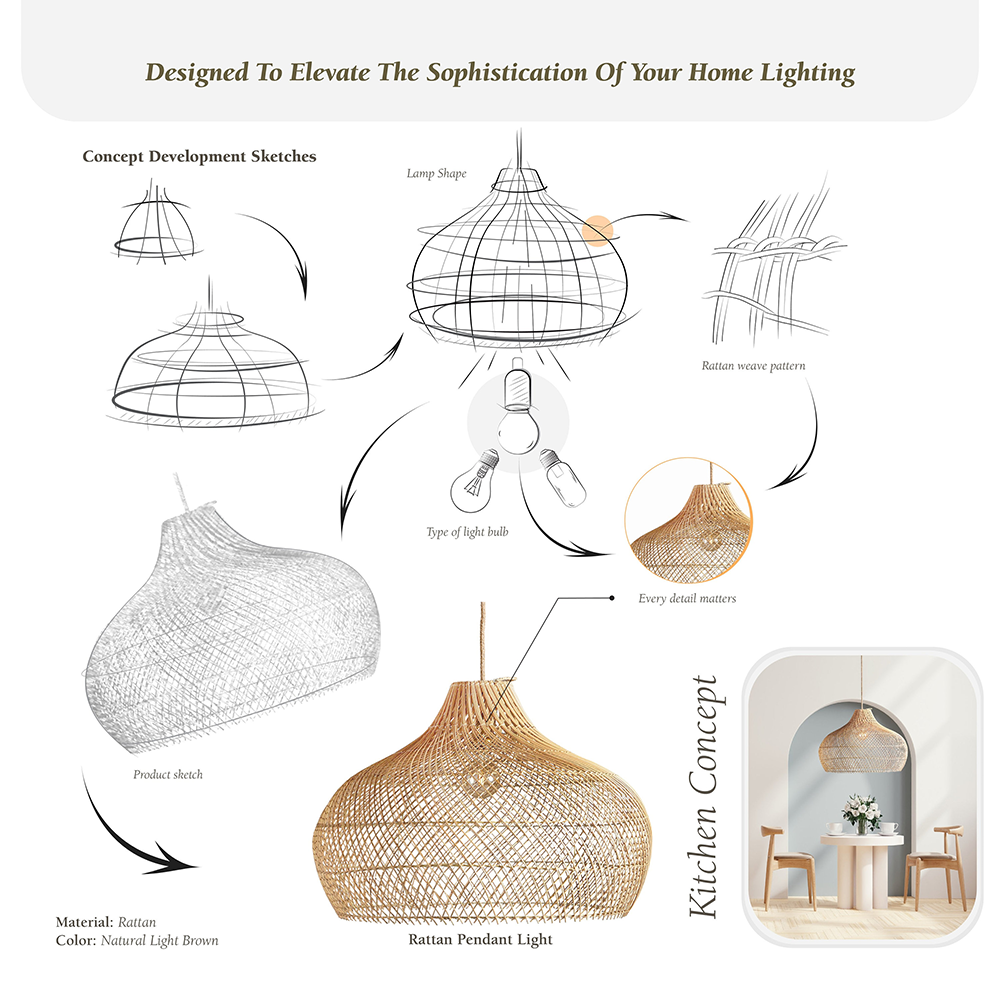Farmhouse Dome Boho Pendant Light -Homdiy