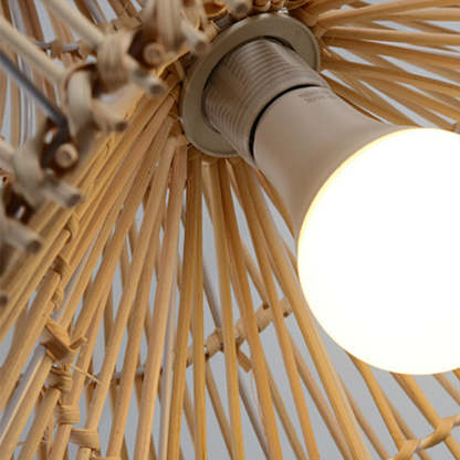 Natural Handwoven Large Basket Rattan Pendant Lampshade -Homdiy
