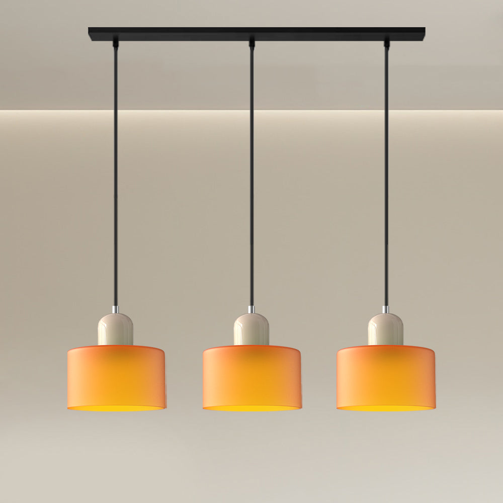Contemporary 3-Heads Glass Pendant Light For Kitchen
