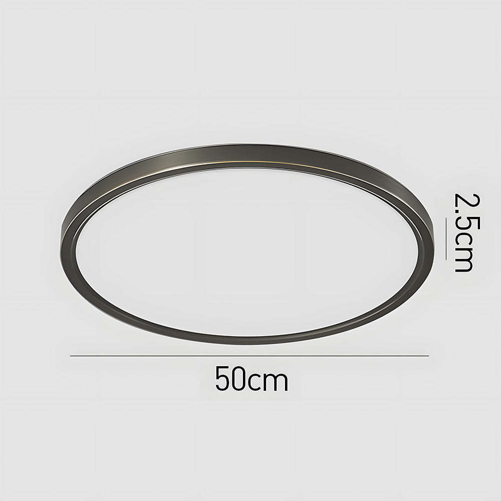Minimalist Circular Copper LED Ceiling Lamp For Living Room