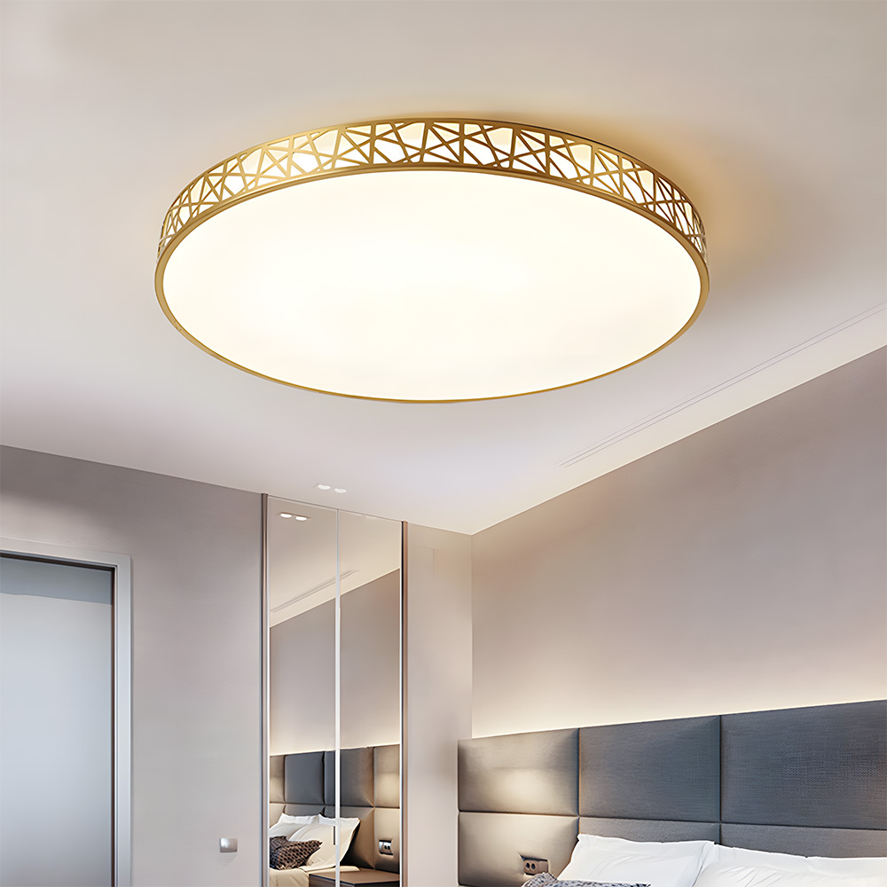 Simple Decor Brass Living Room Flush Mount Lighting Fixture-6