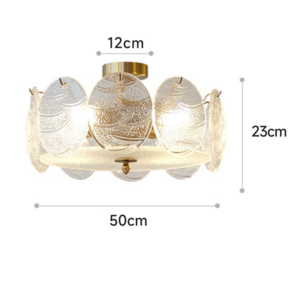 Retro Glass Petals Chandelier For Living Room -Homdiy