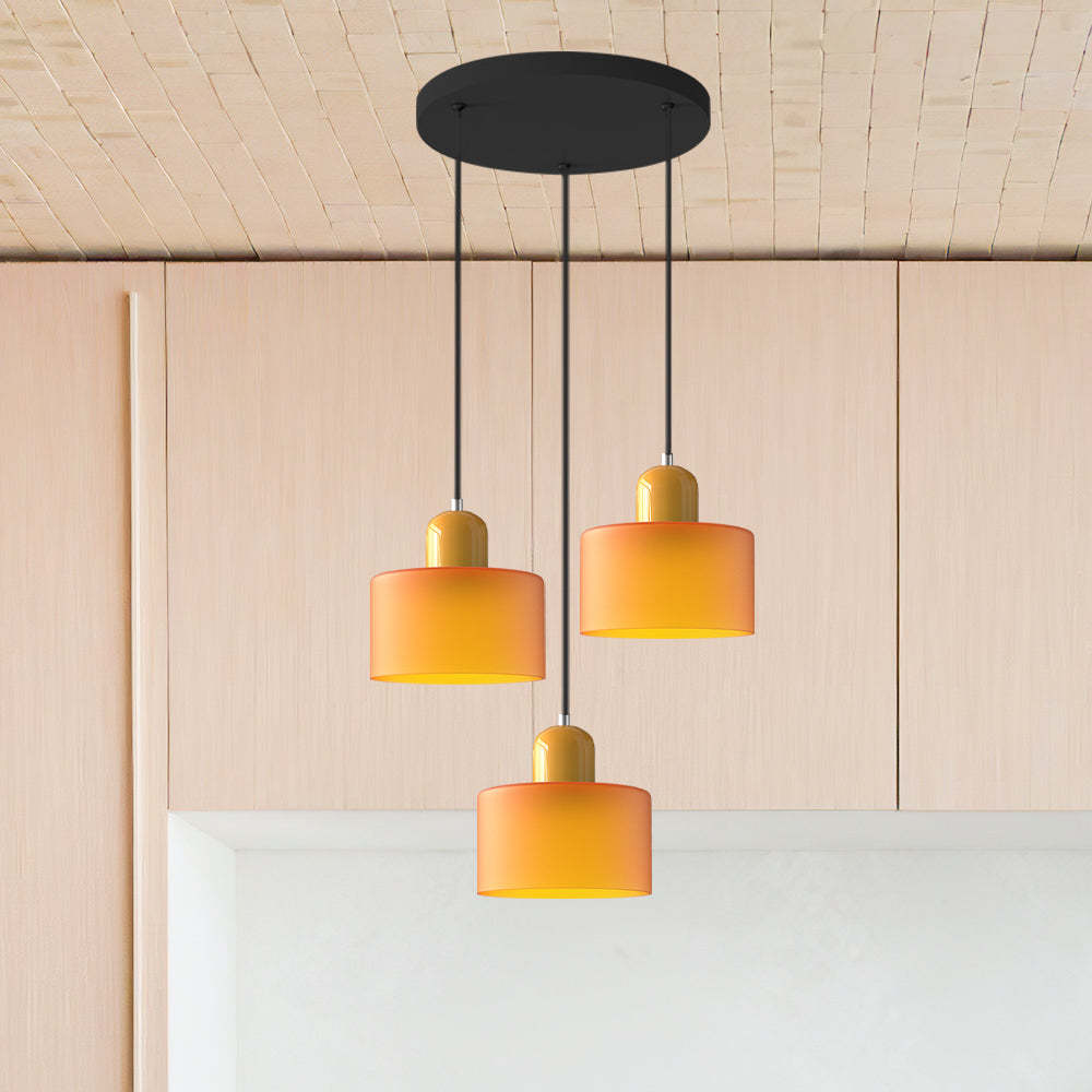 Contemporary 3-Heads Glass Pendant Light For Kitchen