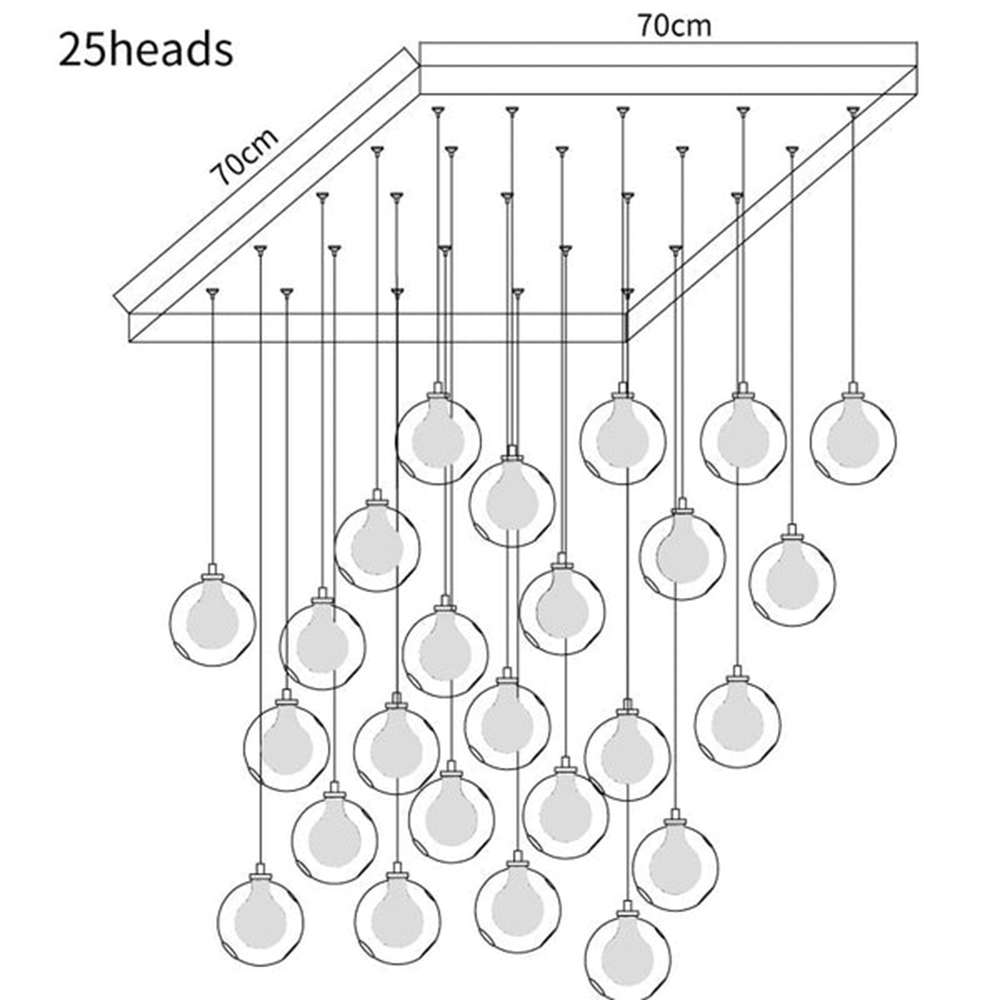 Multi-heads Glass Globe Cluster Pendant Light -Homdiy