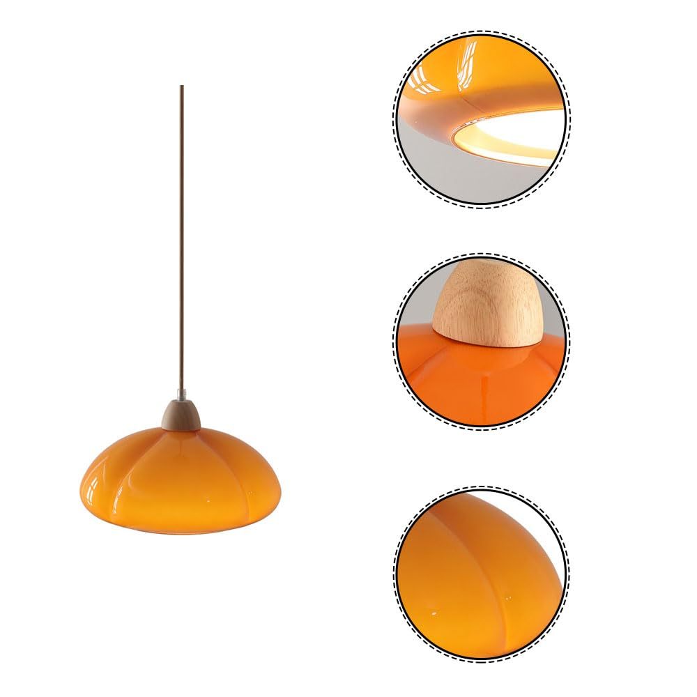 Vintage Pumpkin Glass Pendant Hanging Lamp -Homdiy
