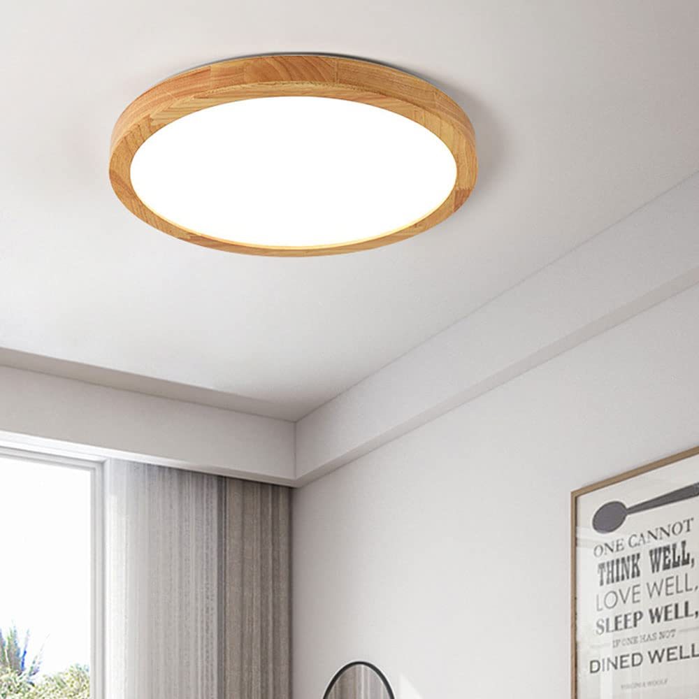 Modern Geometric LED Solid Wood Ceiling Light -Homdiy