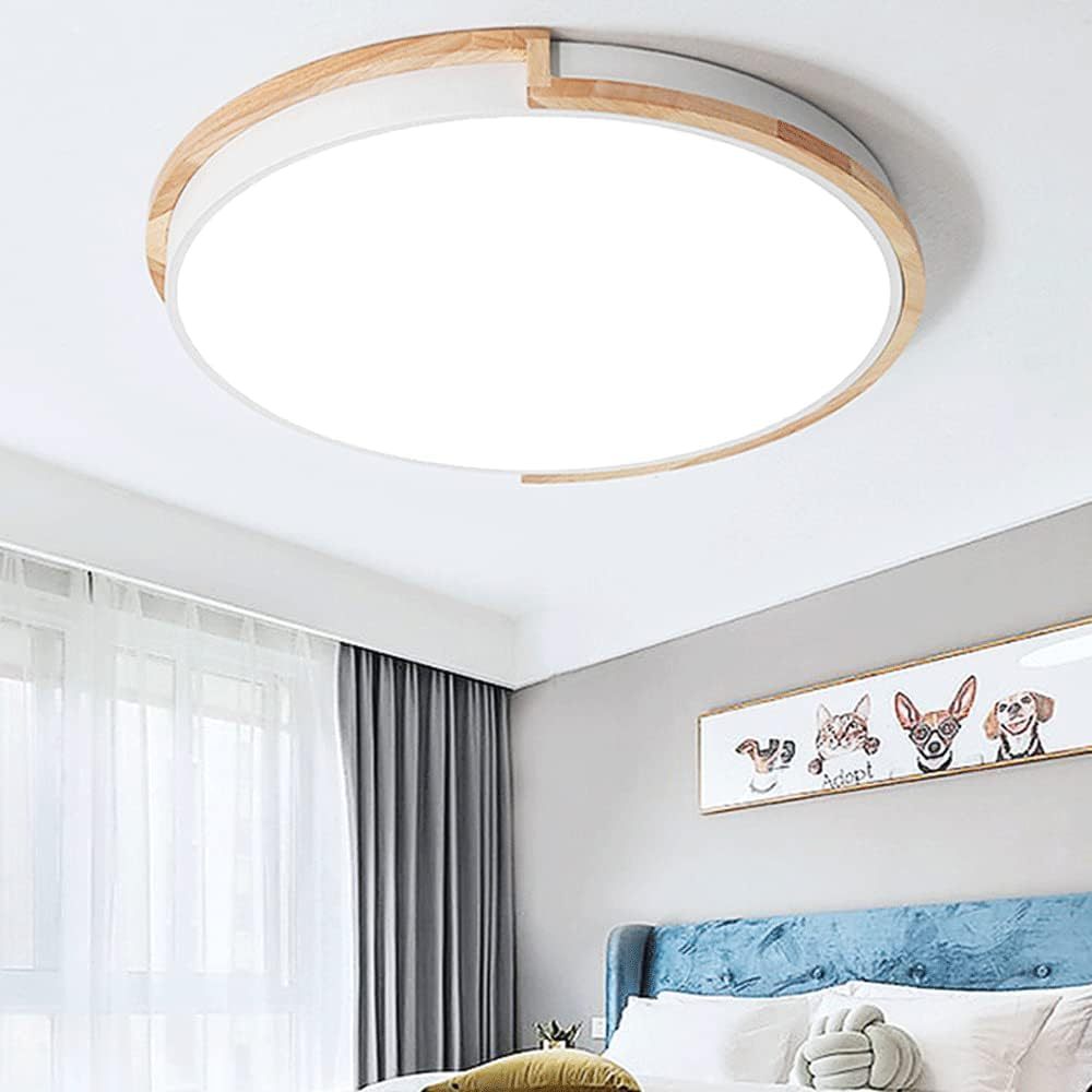 Nordic Wooden Bedroom LED Ceiling Light