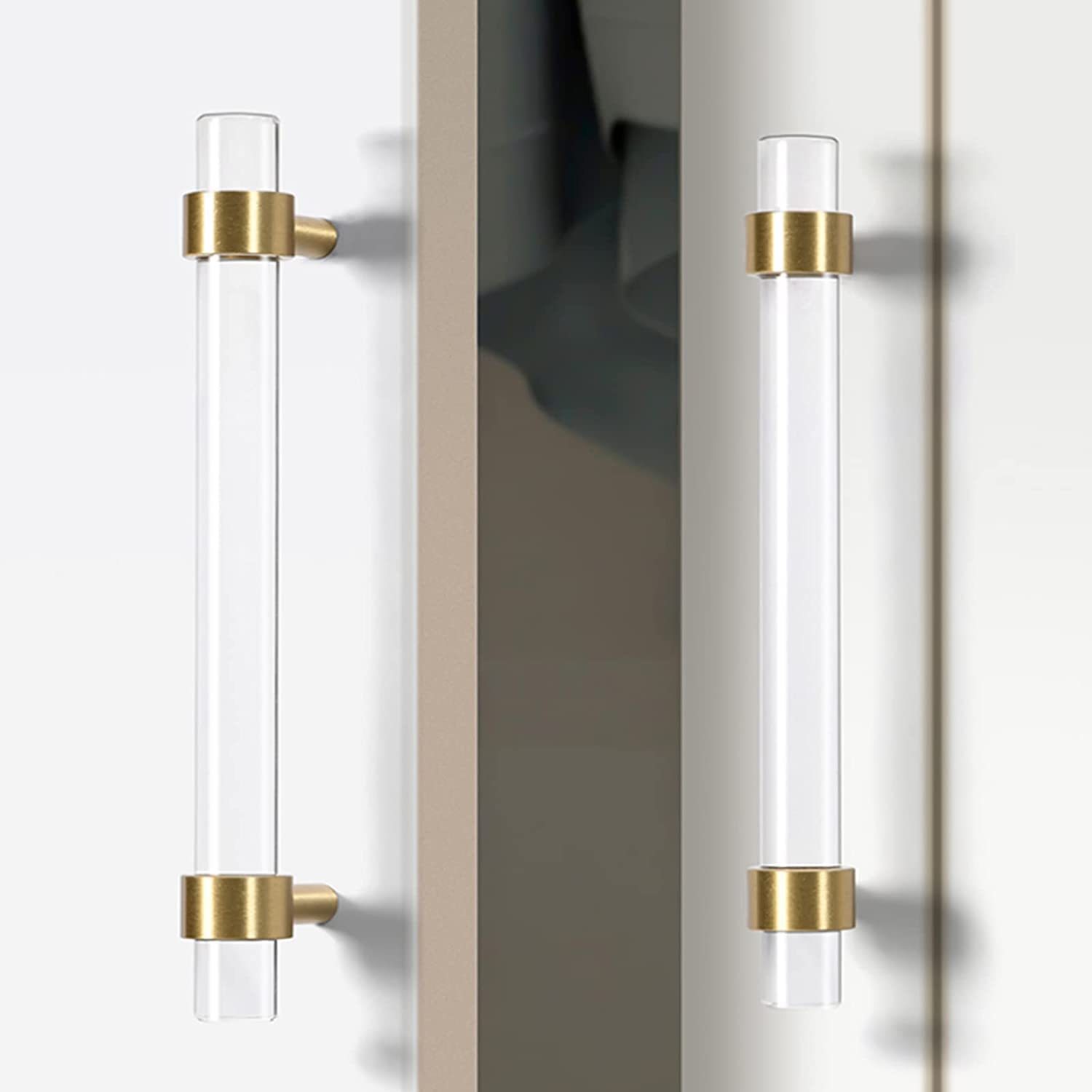 Clear Acrylic Cabinet Pulls Crystal Drawer Knob Pull Dresser Handles -Homdiy