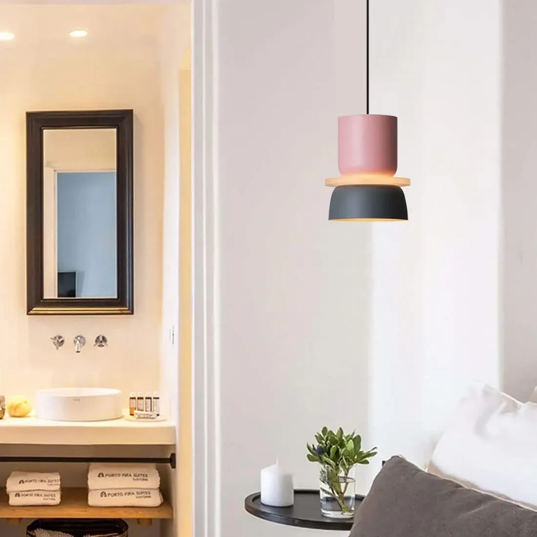 Simple Nordic Metal Colorful Dining Room Pendant Light