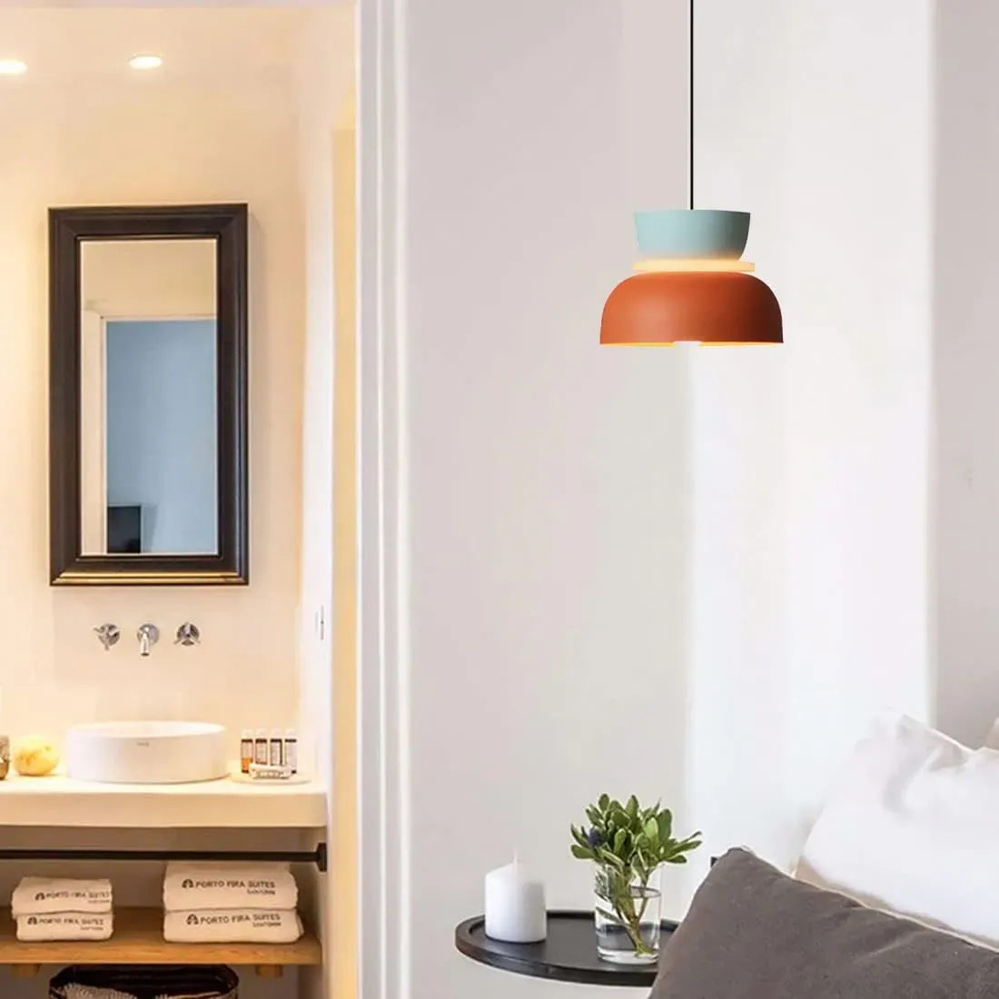 Simple Nordic Metal Colorful Dining Room Pendant Light