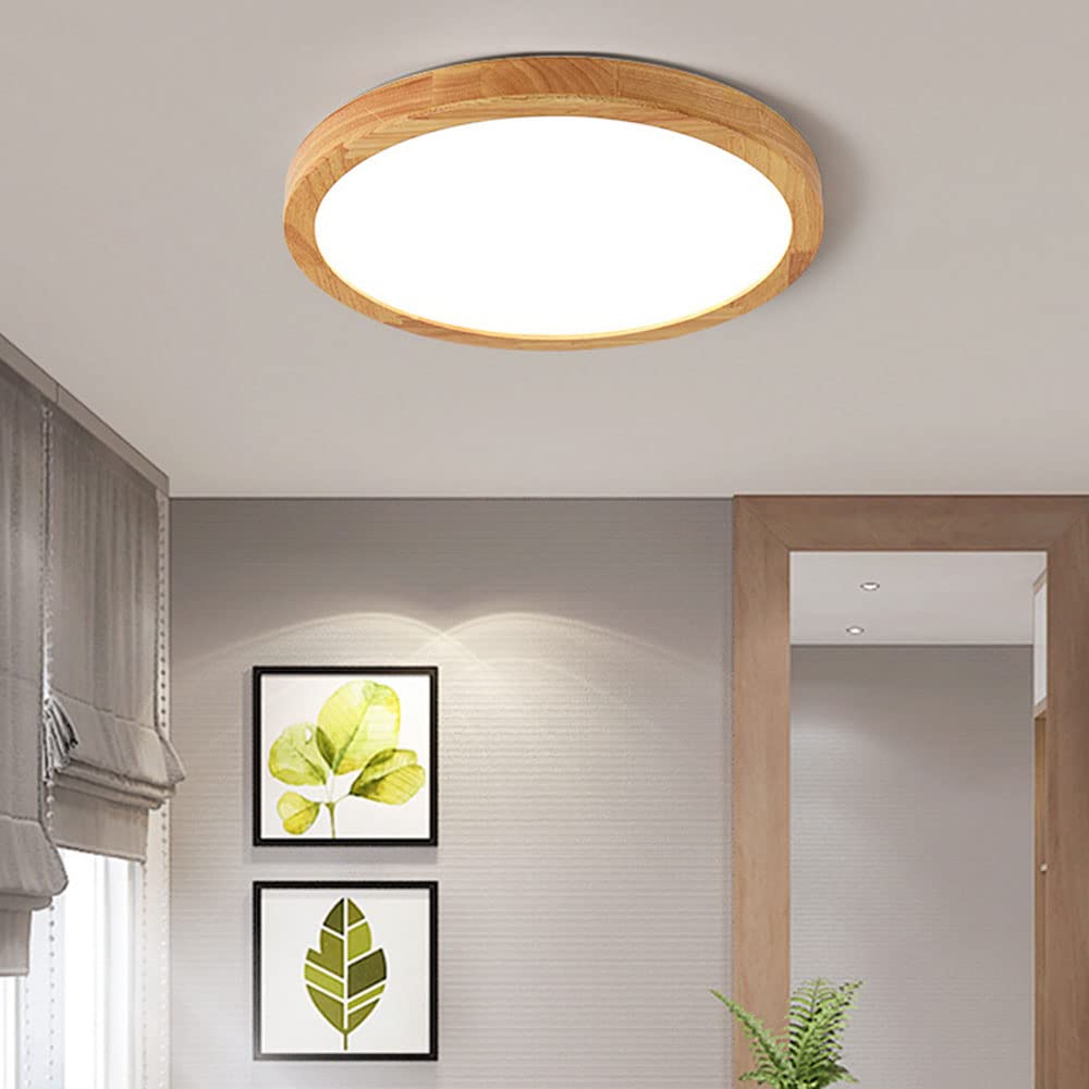 Modern Geometric LED Solid Wood Ceiling Light -Homdiy