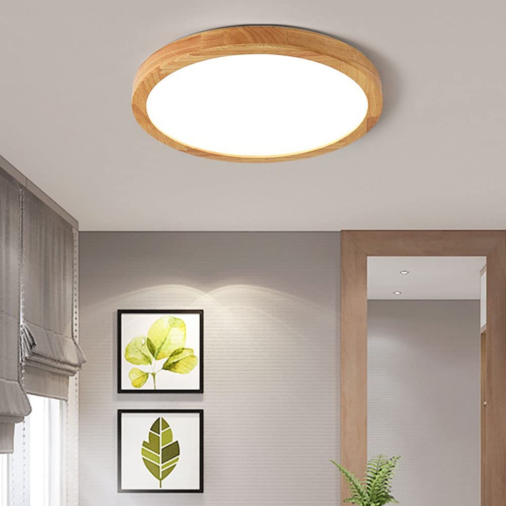 Modern Geometric LED Solid Wood Ceiling Light -Homdiy