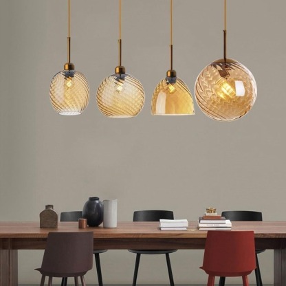 Ripple Glass Simple Dining Room Pendant Light