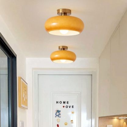 Retro Round Glass Shade Ceiling Light