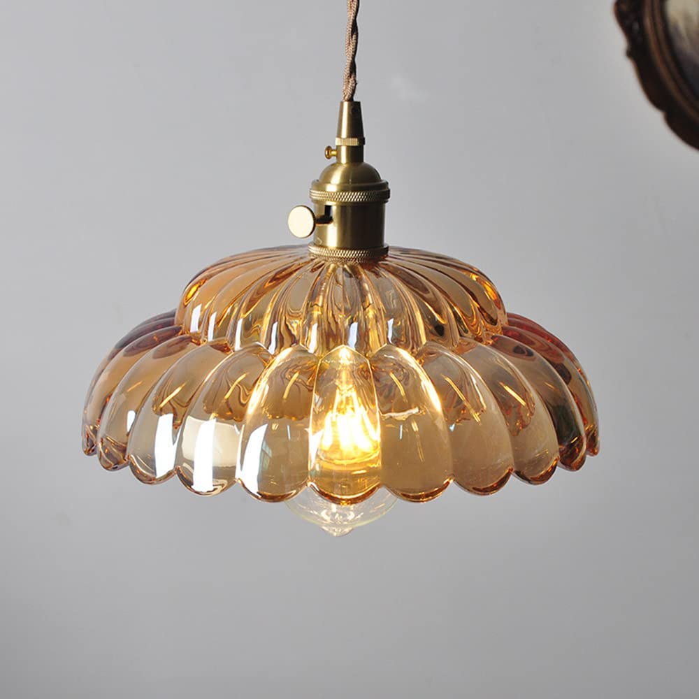 Vintage Clear Petal Glass Pendant Light -Homdiy