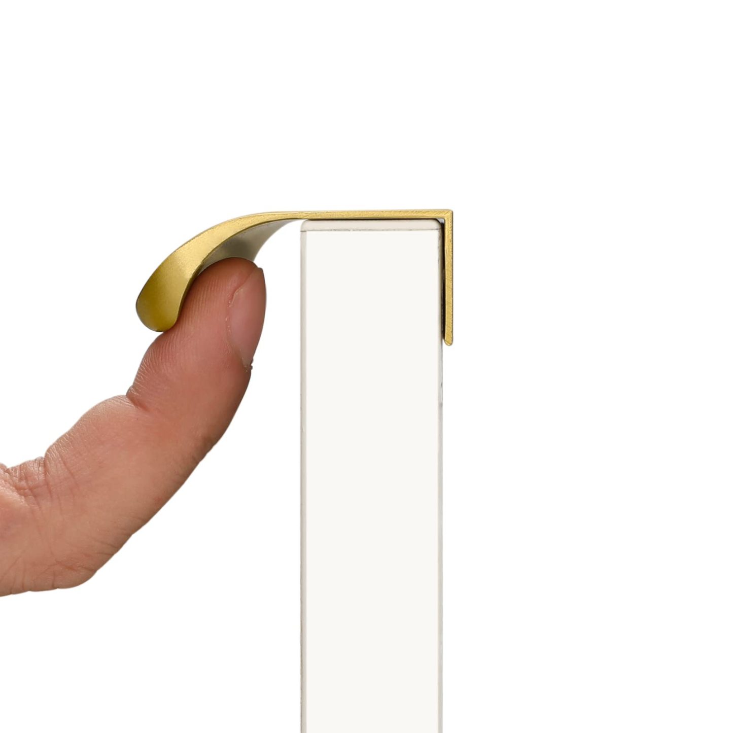 Brushed Brass Edge Finger Pulls Cabinet Handles