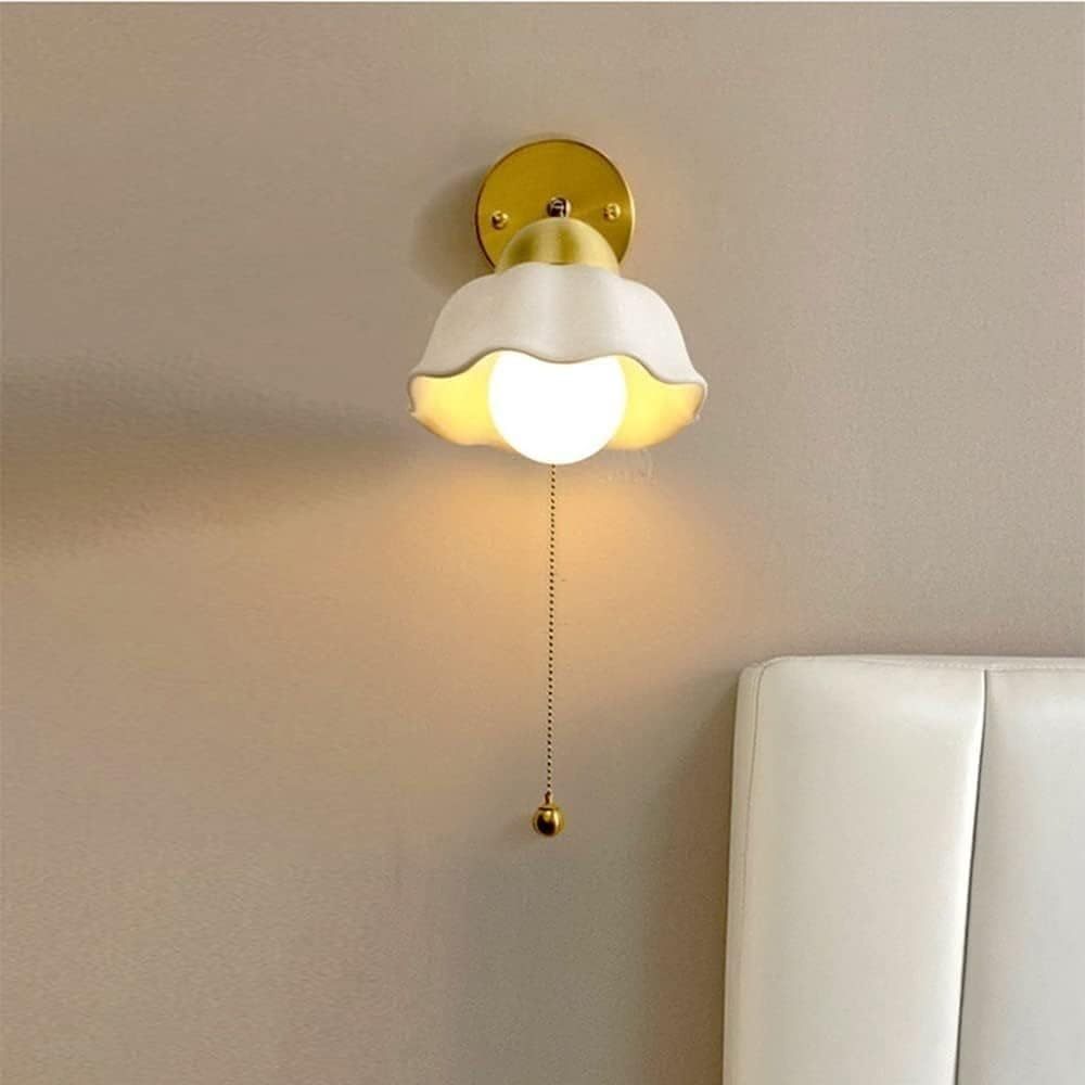 Retro French White Flower Wall Light -Homdiy