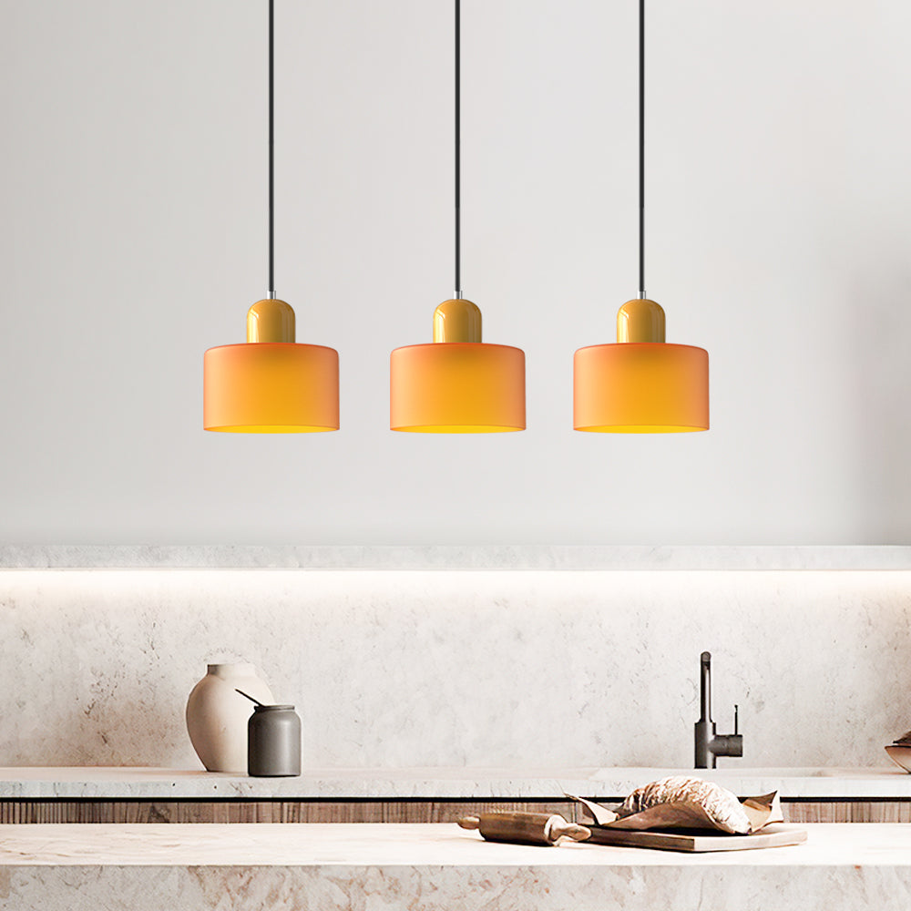 Contemporary 3-Heads Glass Pendant Light For Kitchen