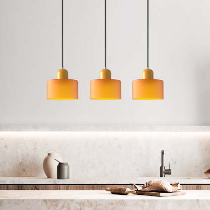 Contemporary 3-Heads Glass Pendant Light For Kitchen
