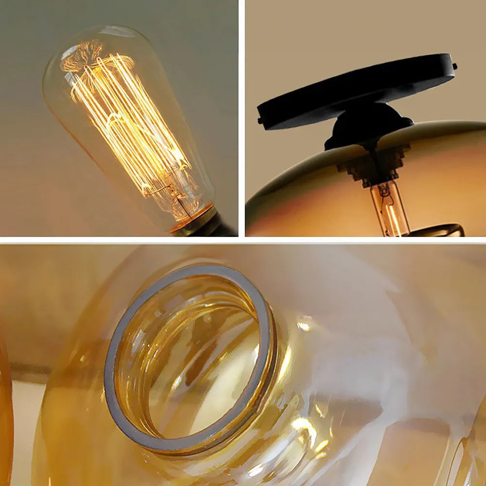 Industrial Globe Glass Hallway Ceiling Lights