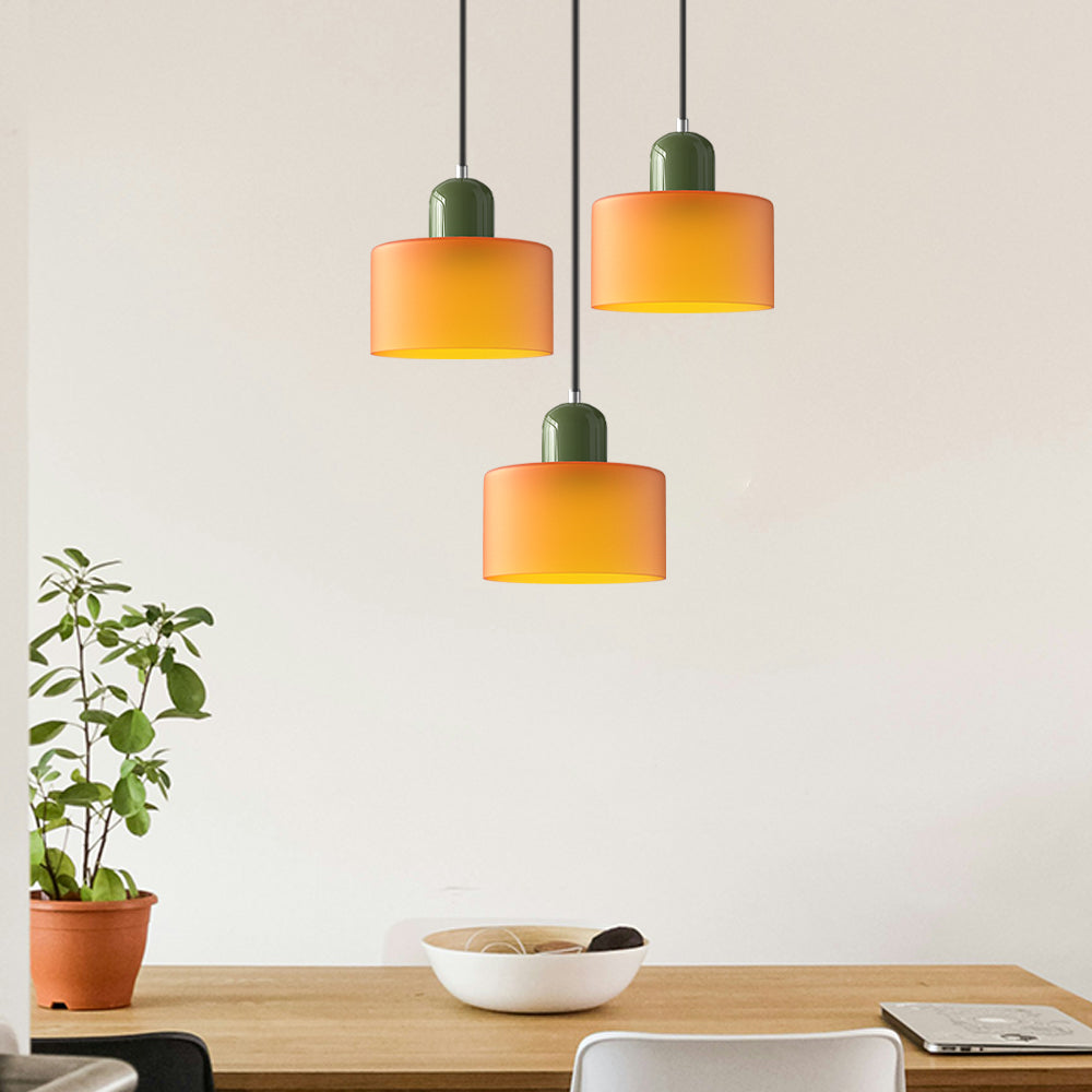 Contemporary 3-Heads Glass Pendant Light For Kitchen