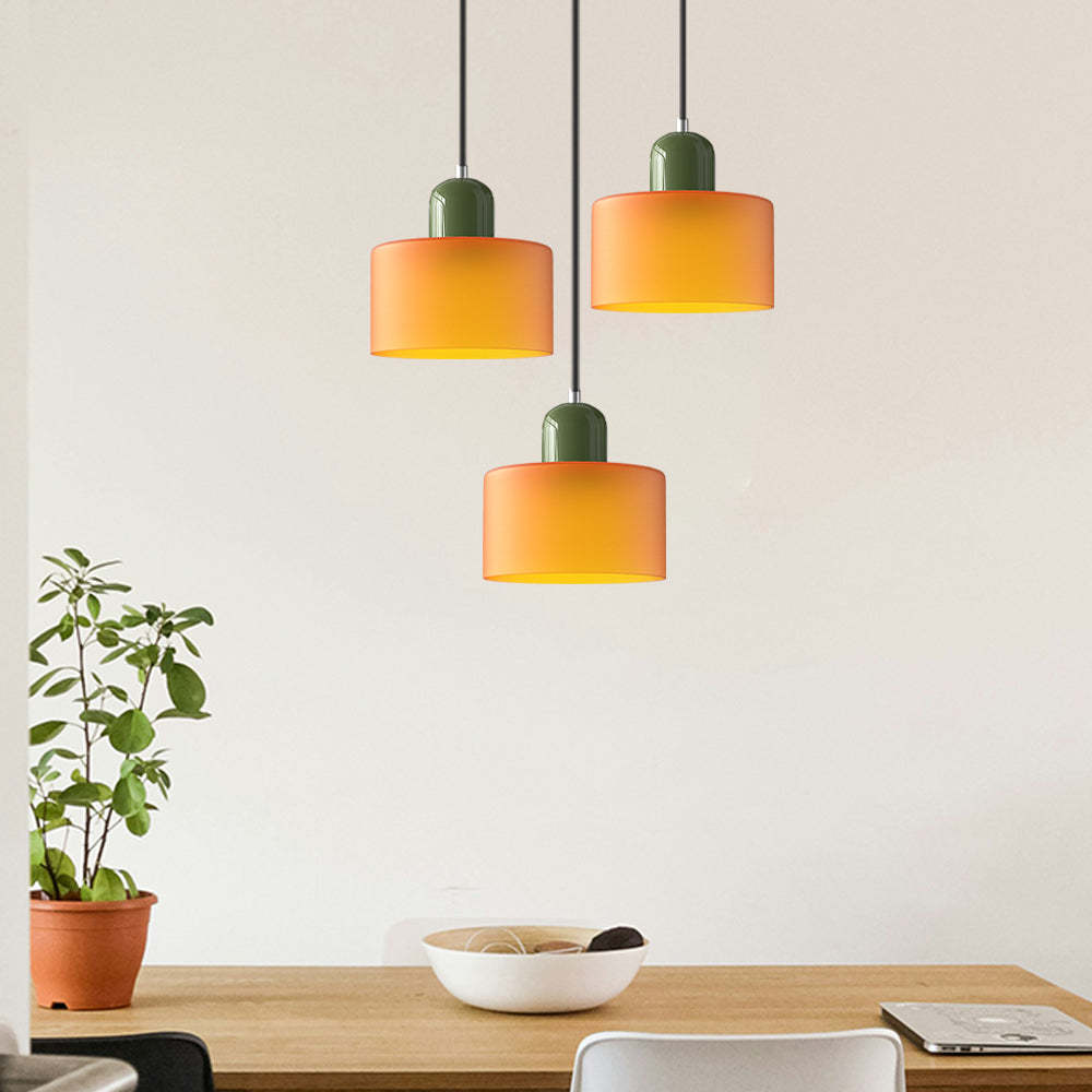 Contemporary 3-Heads Glass Pendant Light For Kitchen