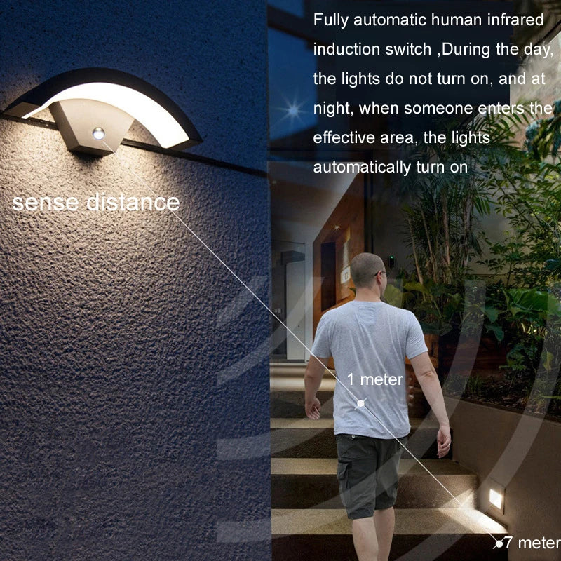 Modern Black Aluminium LED Outdoor Wall Light 