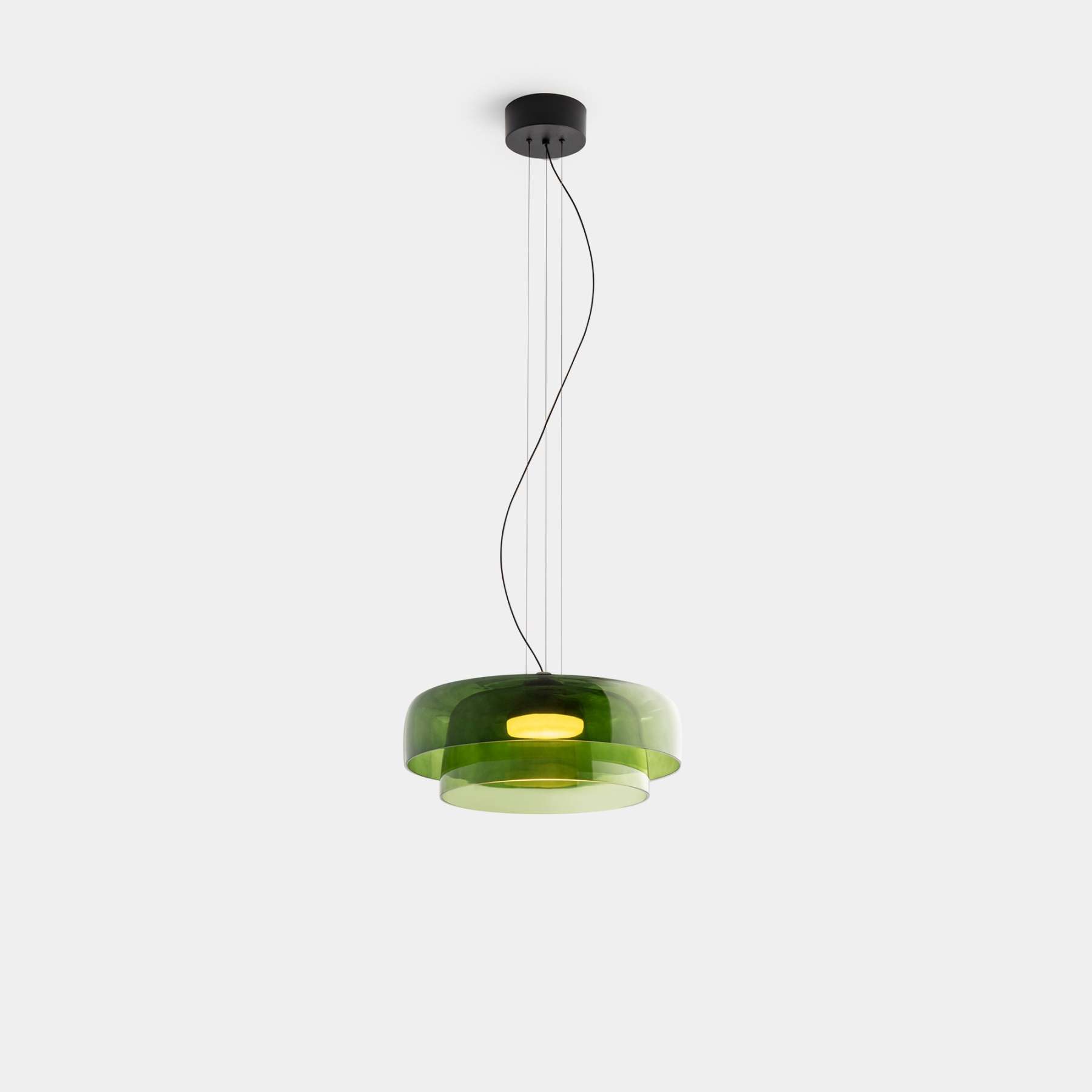 Modern Bowl-shaped Suspension Levels Glass Pendant Light -Homdiy