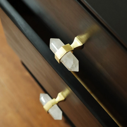 Nordic Natural Crystal Hexagonal Stone Drawer Pull