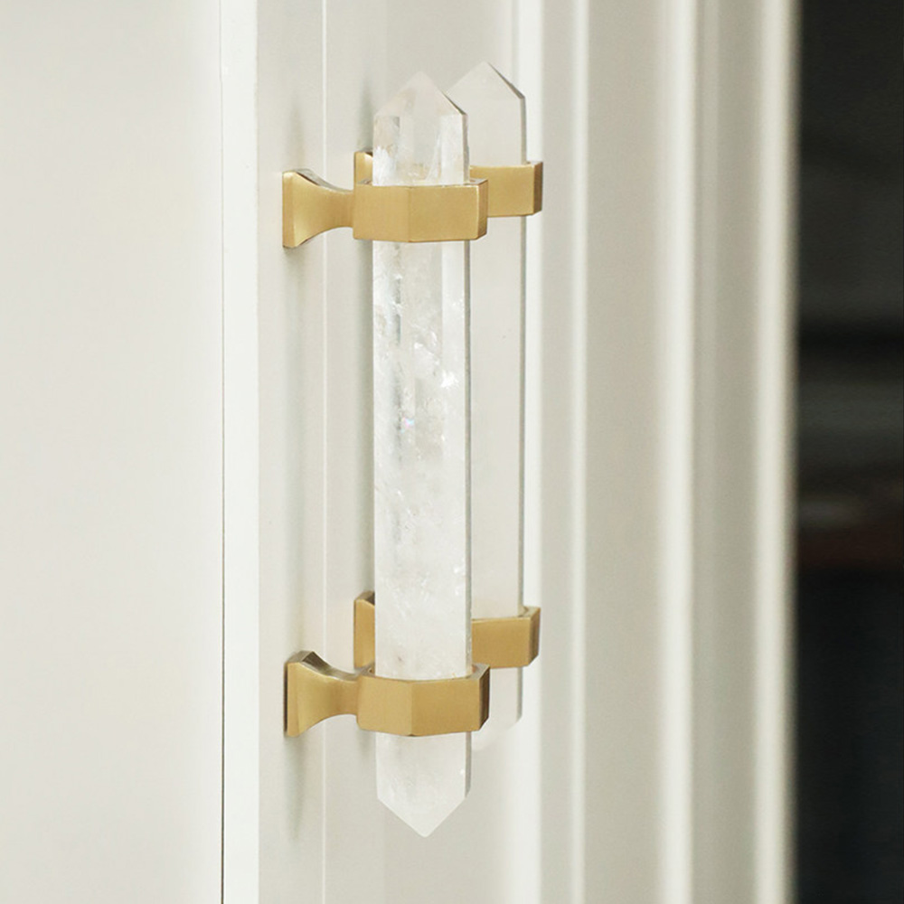 Nordic Natural Crystal Hexagonal Stone Drawer Pull