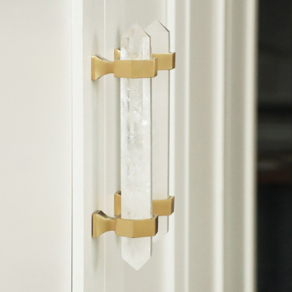 Nordic Natural Crystal Hexagonal Stone Drawer Pull