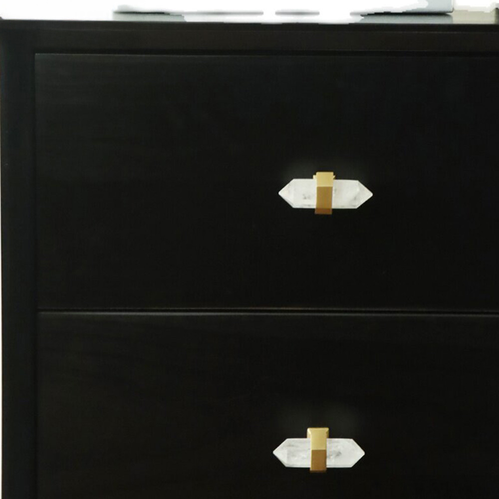 Nordic Natural Crystal Hexagonal Stone Drawer Pull