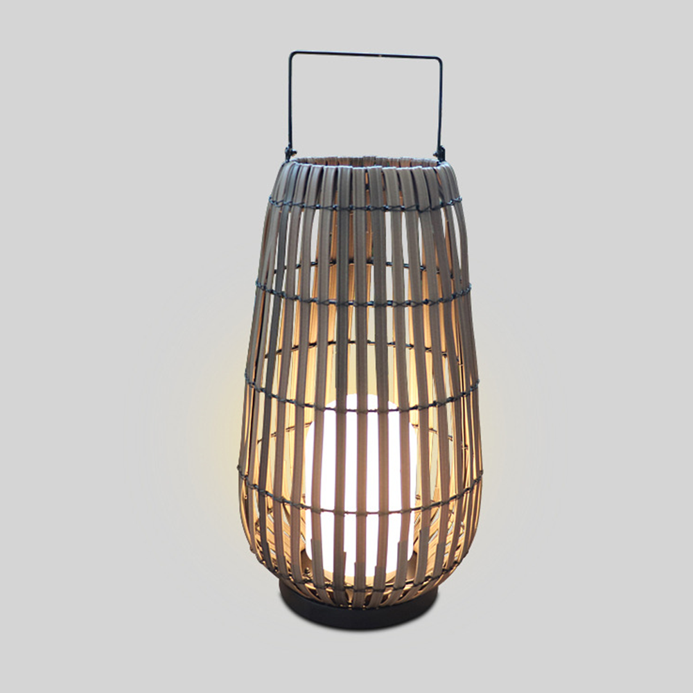 Outdoor Rattan Villa Garden Lawn Light Balcony Floor Lamp -Homdiy