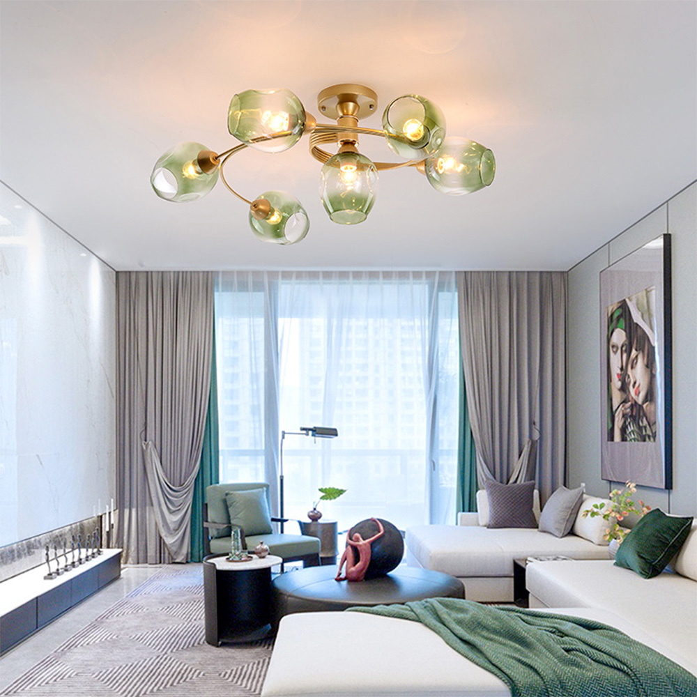 Modern Orbital Glass Bubble Ceiling Light For Living Room