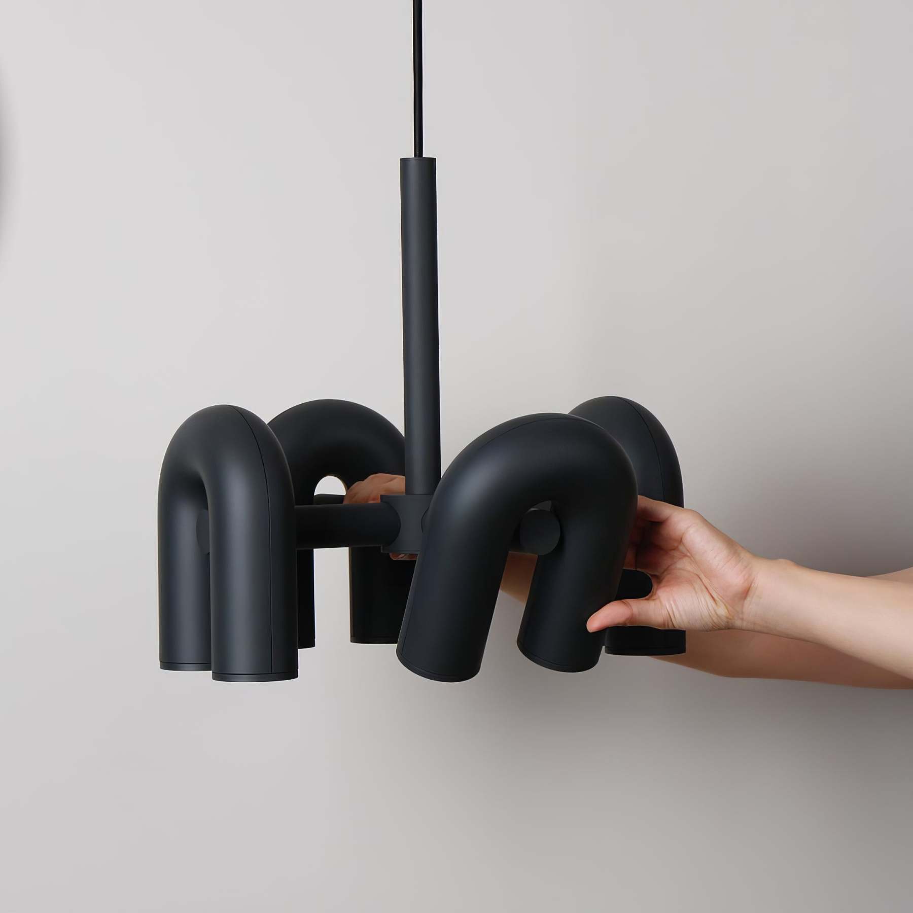 Contemporary Minimalist Pipe Shaped Chandelier