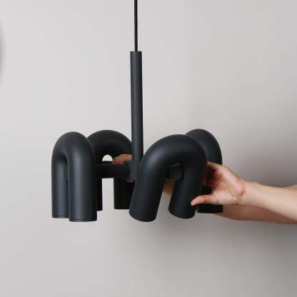 Contemporary Minimalist Pipe Shaped Chandelier