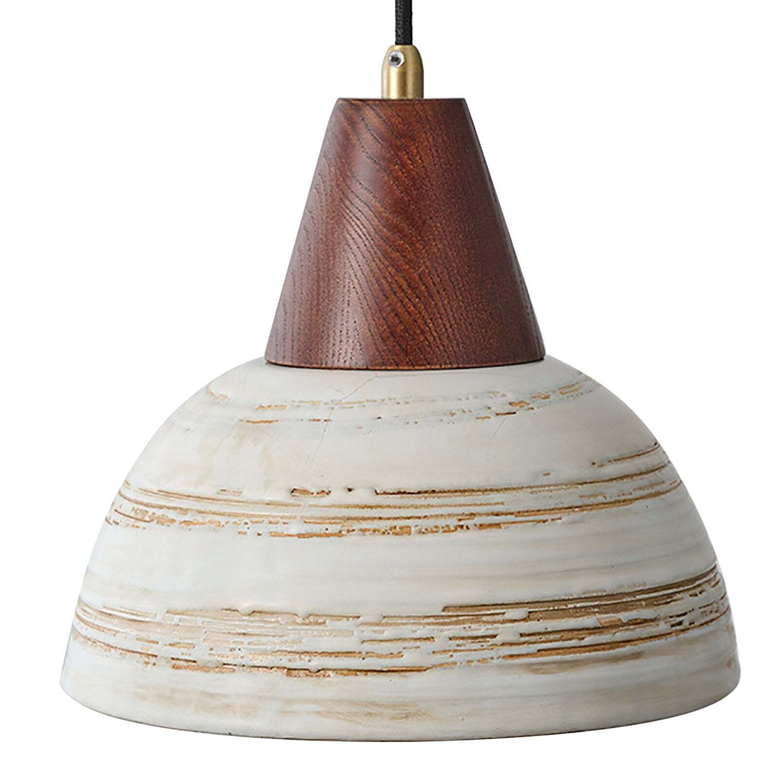 Vintage Walnut Ceramic Pendant Lamp -Homdiy