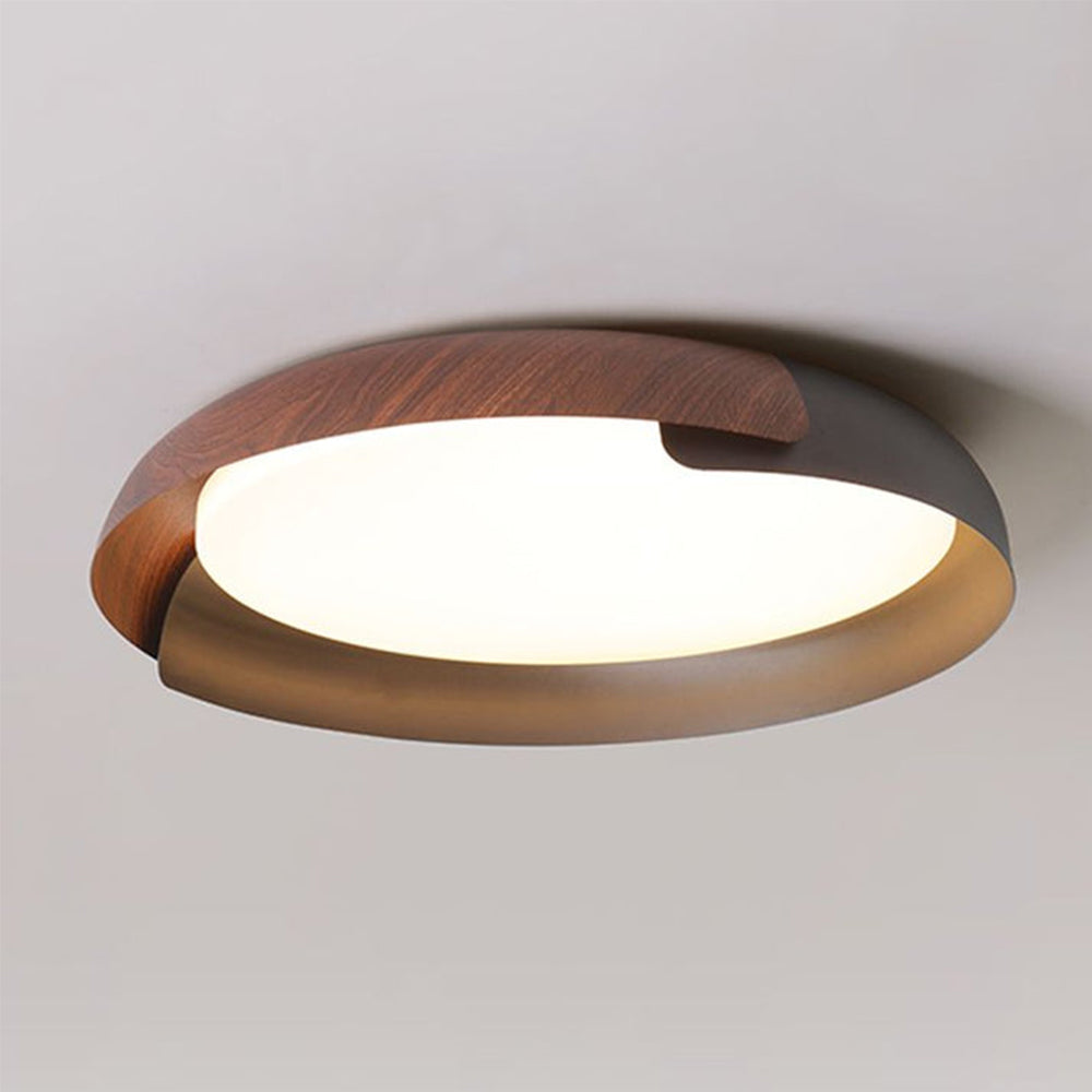 Contemporary Iron Wood Ceiling Light For Bedroom 