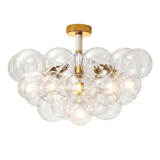 Modern Glass Bubble Semi Flush Mount Ceiling Chandelier -Homdiy