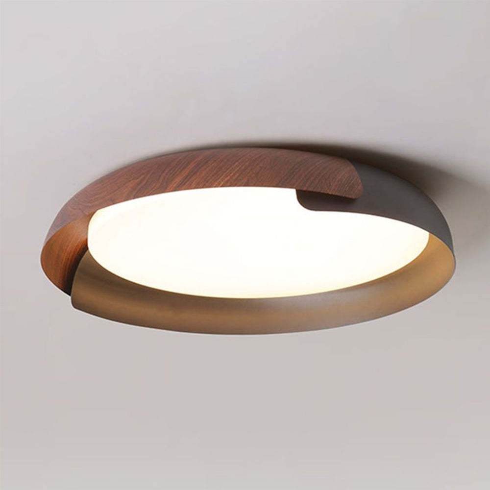 Contemporary Iron Wood Ceiling Light For Bedroom 