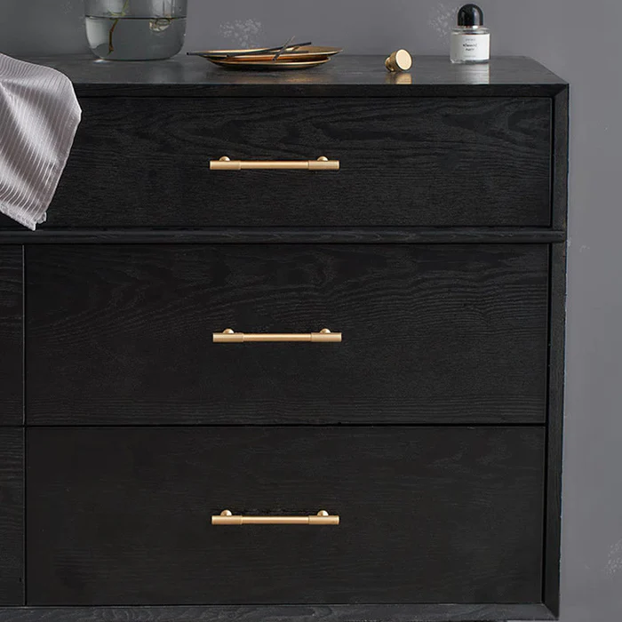 Linear Knurled Solid Brass Cabinet Handles and Knobs -Homdiy