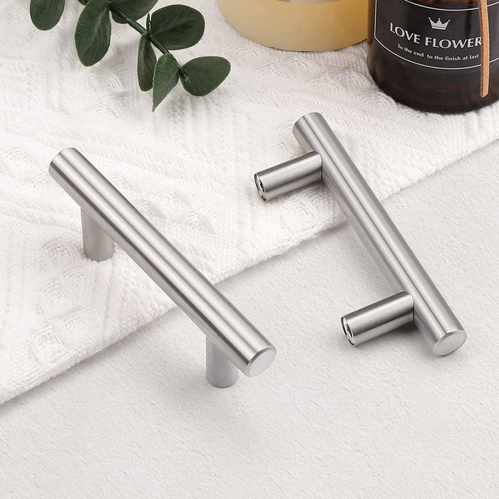Round Brushed Nickel Cabinet Handles Stainless Steel Cabinet Pulls -Homdiy