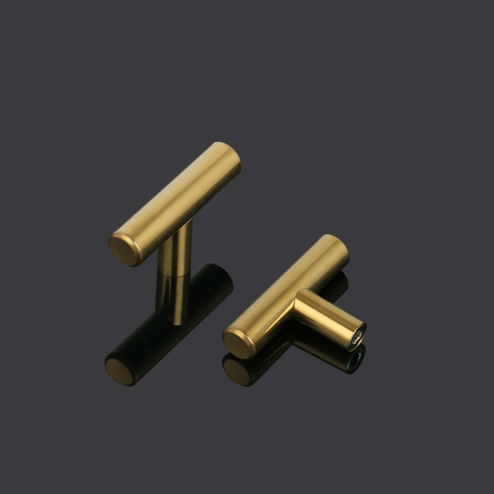 Brushed Brass Gold Euro Bar Kitchen Cabinet Pulls -Homdiy