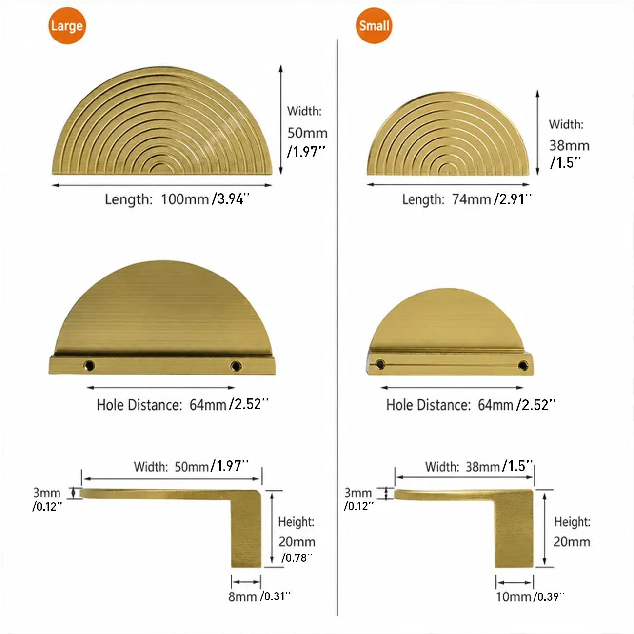 Modern Gold Aluminum Alloy Drawer Pulls for Kitchen Furniture