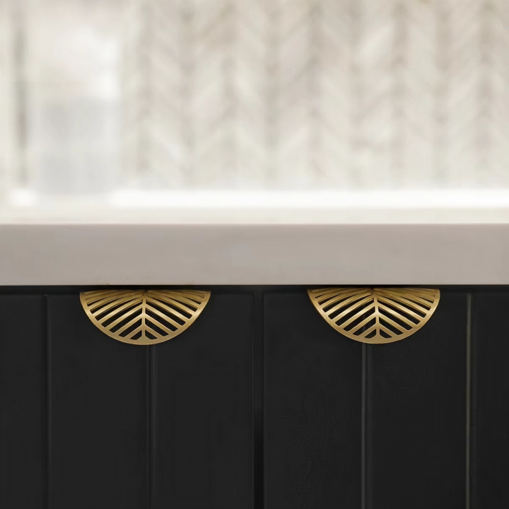 Gold Leaf Brass Cabinet Wardrobe Pulls Drawer Knobs