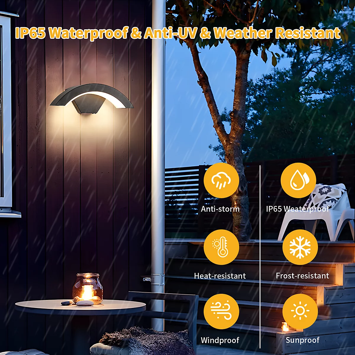 Modern Black Aluminium LED Outdoor Wall Light 